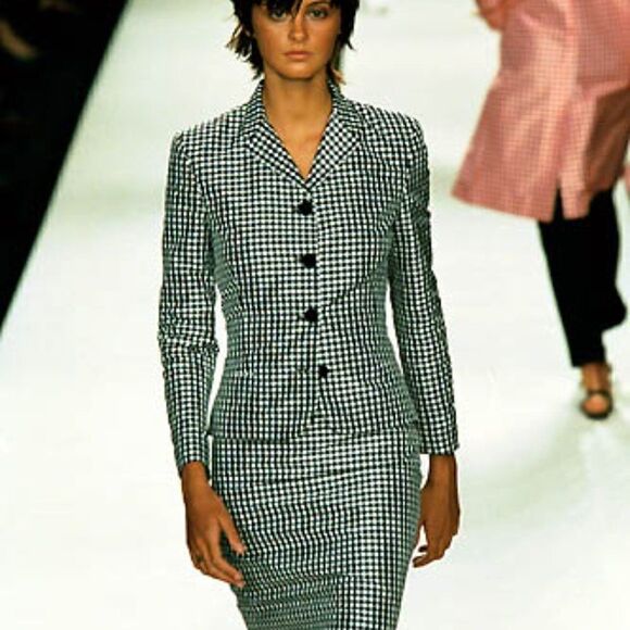 Ralph Lauren Spring Runway 2000 Black & White Gingham Silk Shantung Jacket - Picture 8 of 16